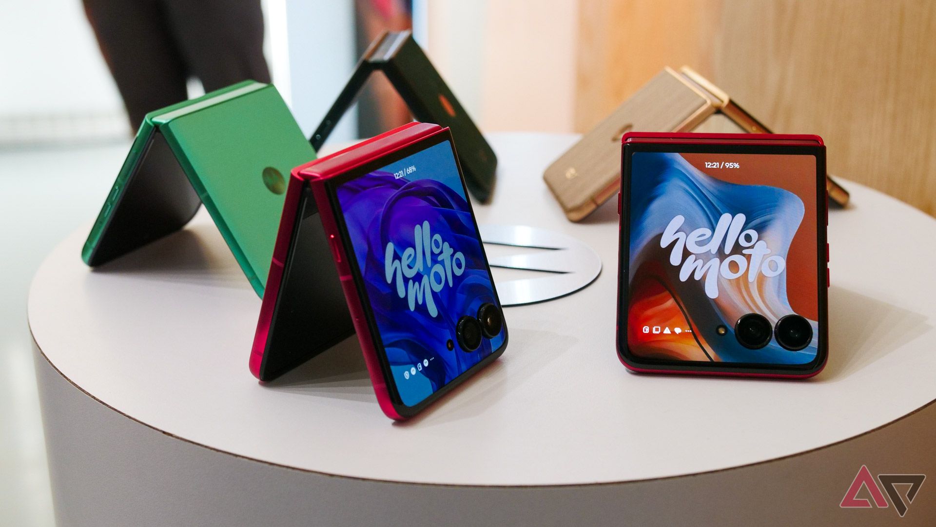 The entire Razr family with a focus on the Razr Ultra in the front.