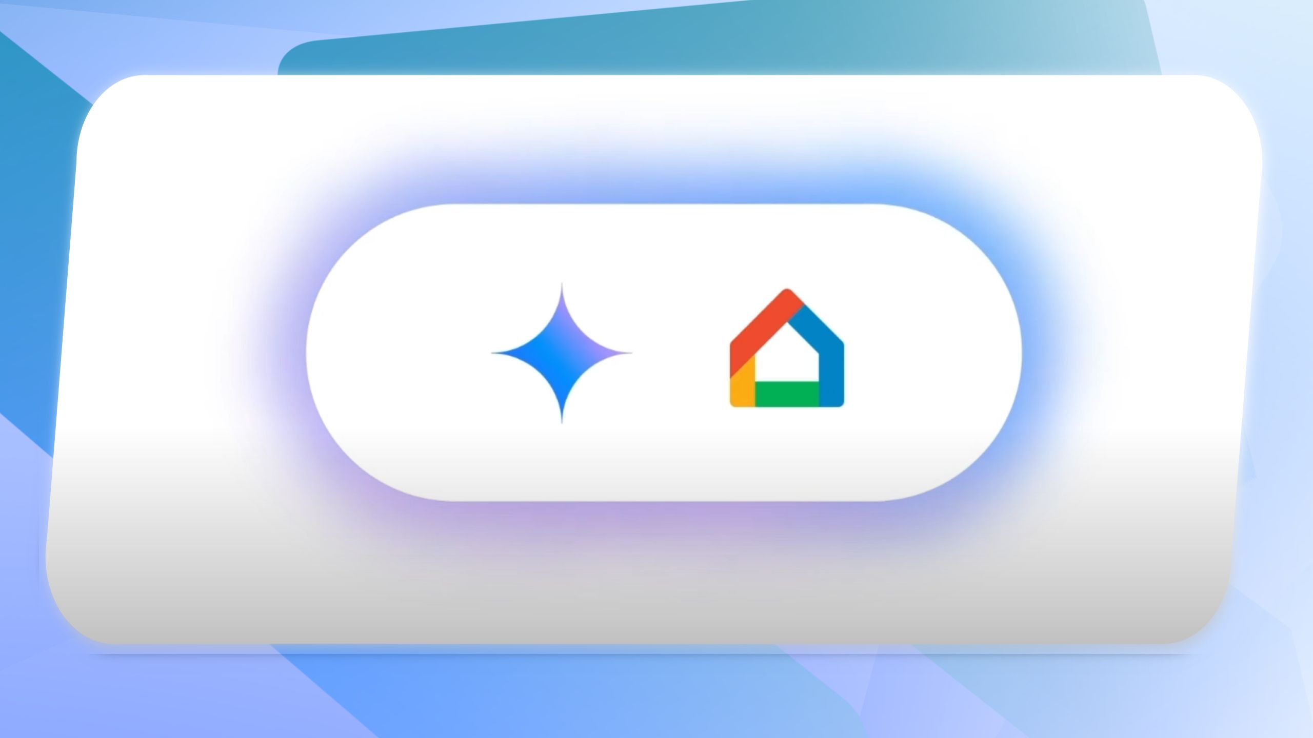 An image of Gemini and Google Home's respecitve logos.