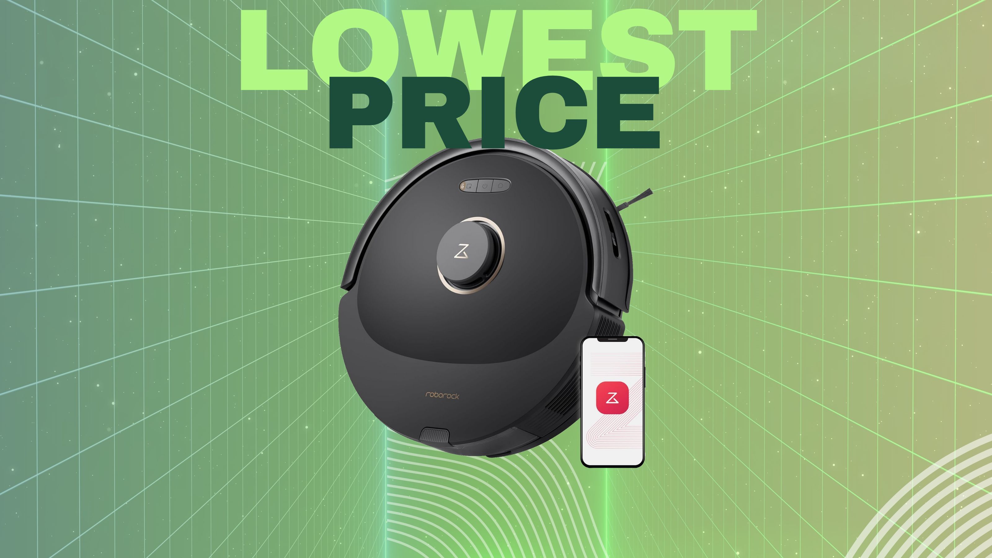 The Roborock Q8 Max against a green background.