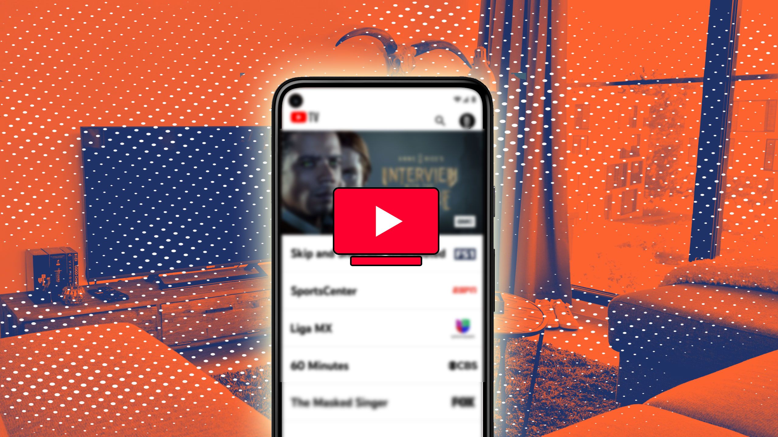 YouTube TV app displays a show and the logo