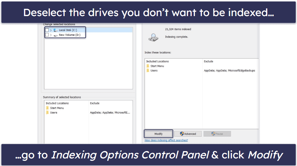 11. Turn Off Search Indexing