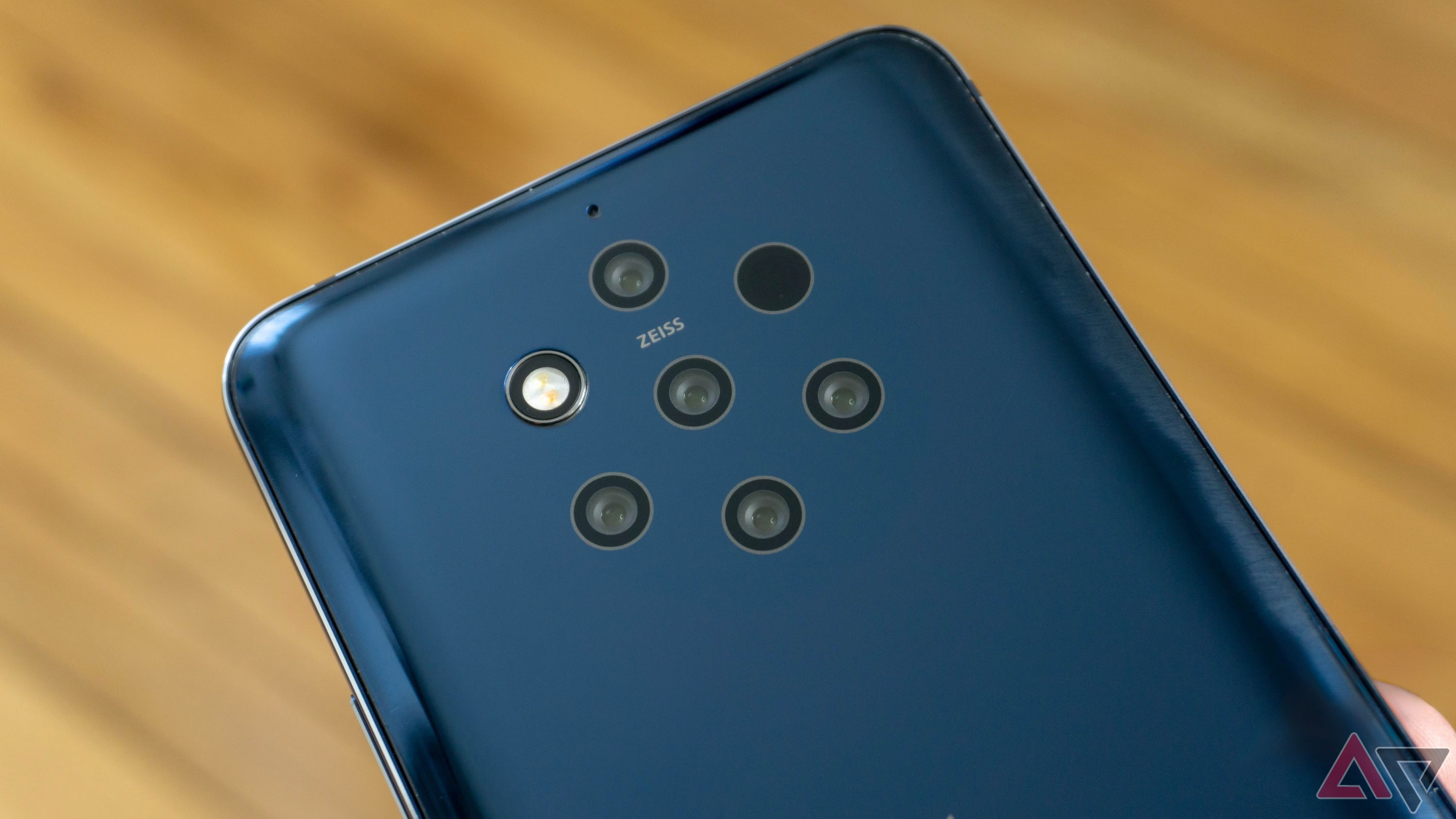 Nokia 9 PureView with its rear cameras visible and new AP logo