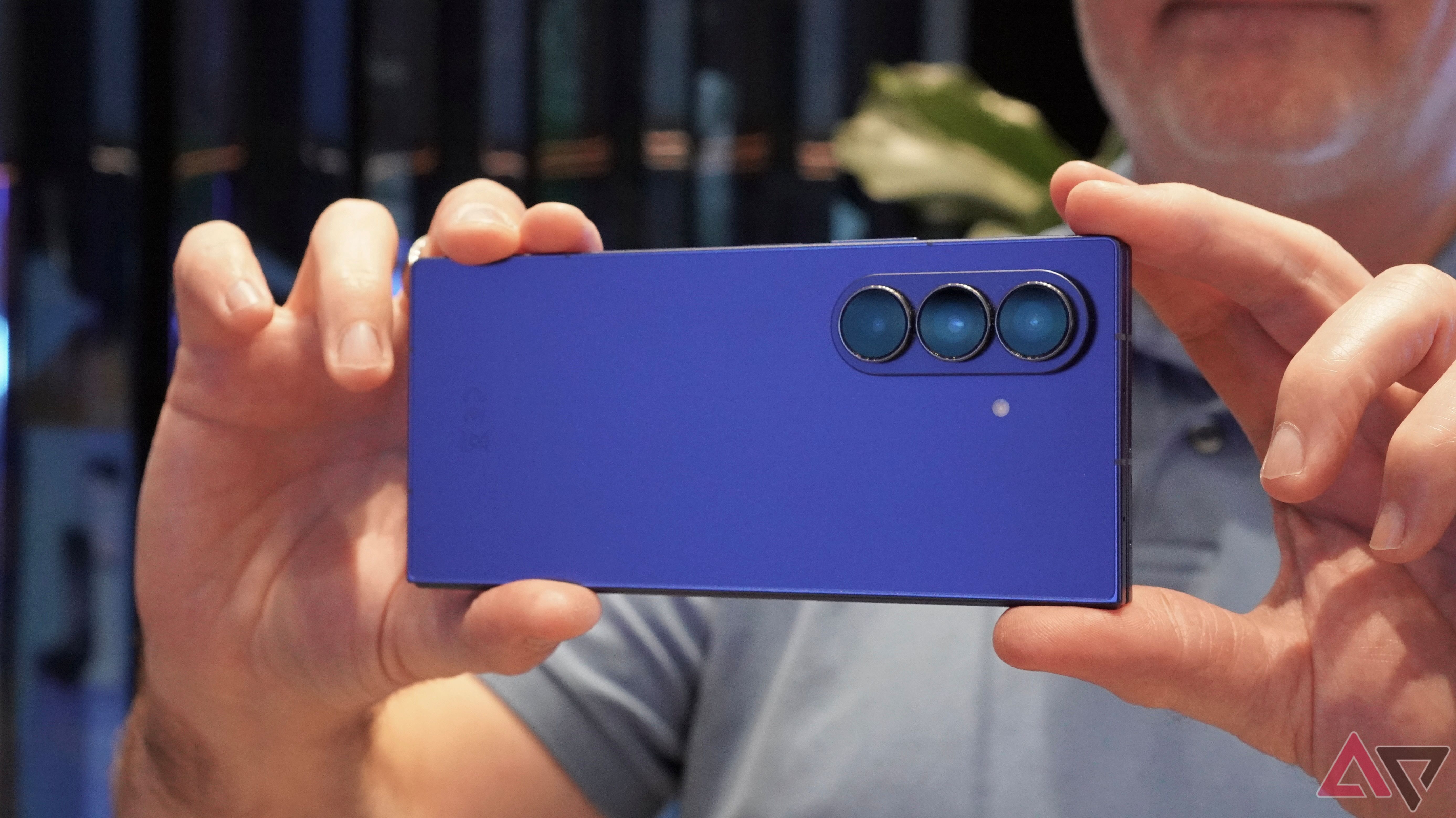 A person holding the Samsung Galaxy Z Fold 7