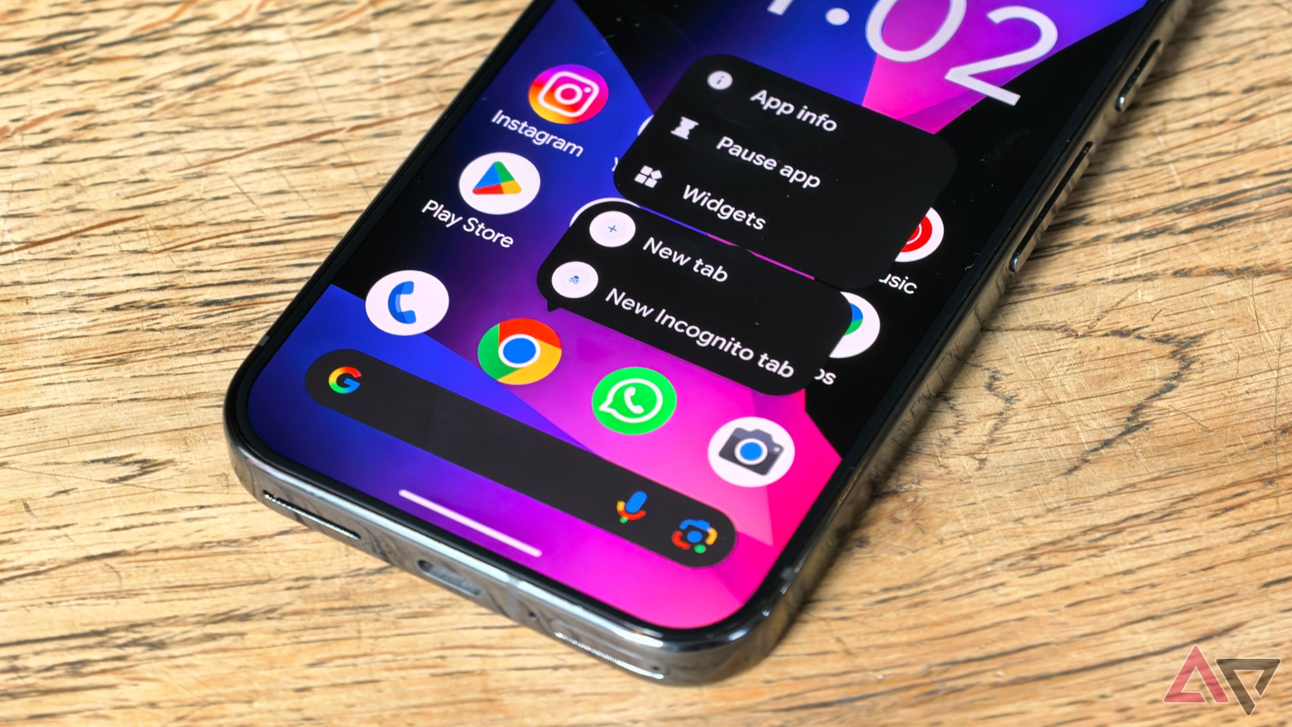 App icon actions on Pixel Launcher