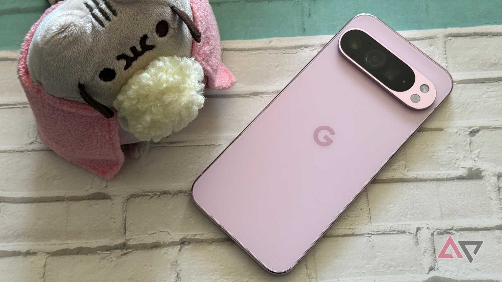 Some series recommendations with a reset button above showing a woman messaging on her phone with RCS enabled and the Google Messages logo in the background.