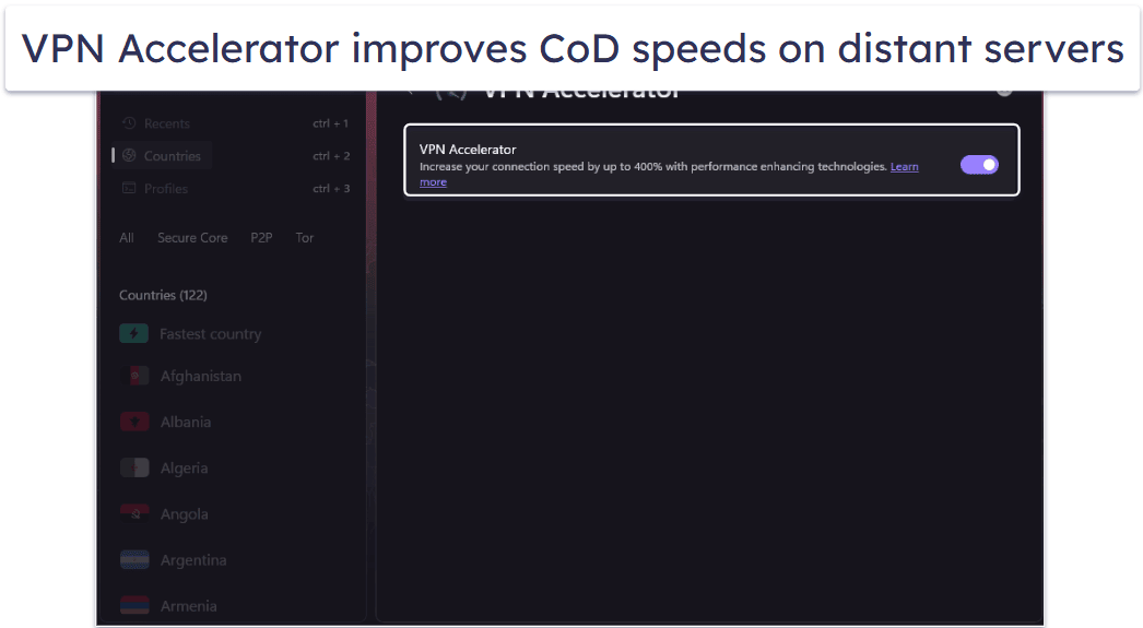 4. Proton VPN — Best Free VPN for Call of Duty
