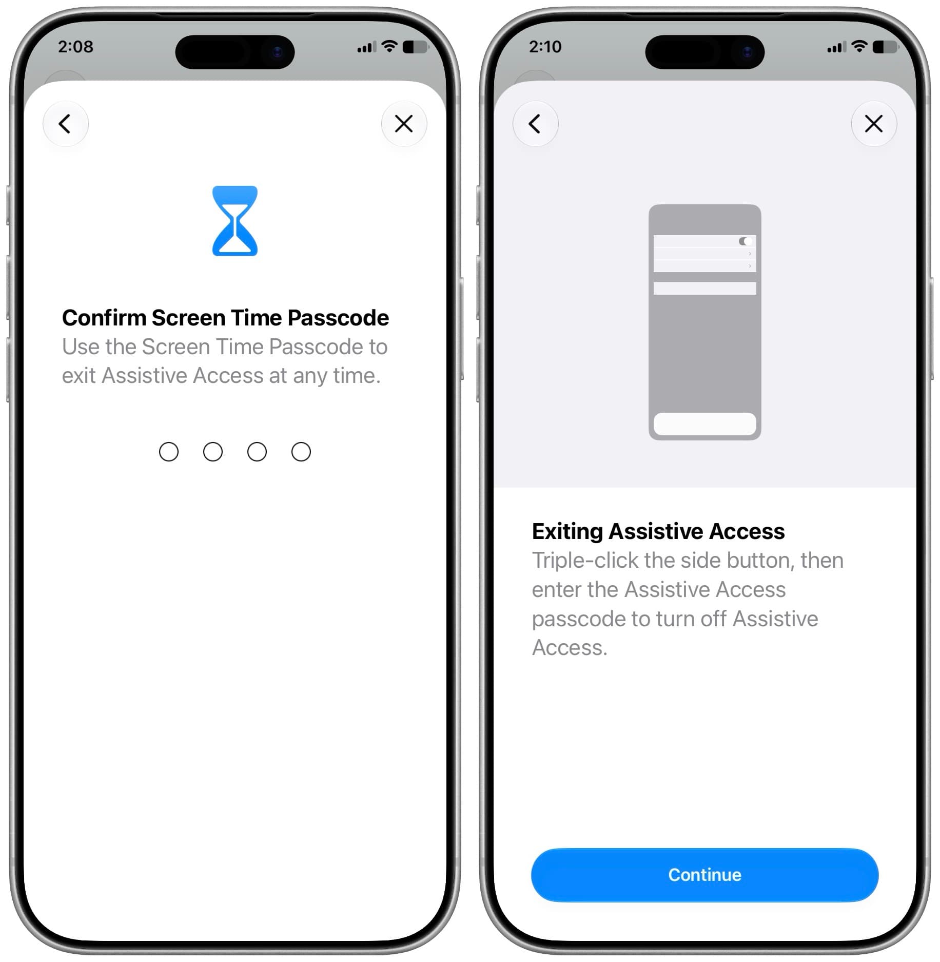Learn about Exiting Assistive Access on iPhone