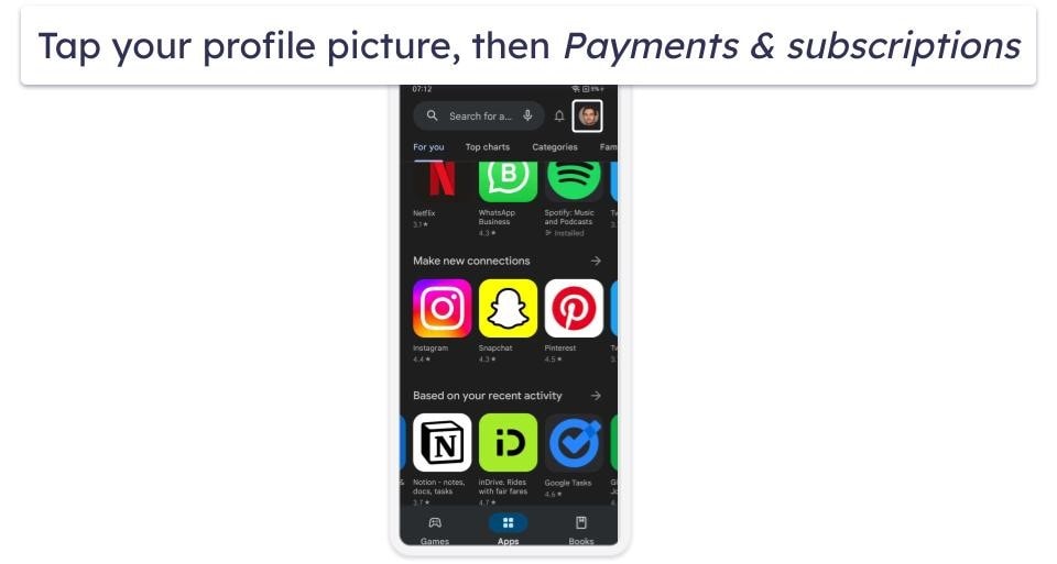 Person holding phone with RCS chat settings on display