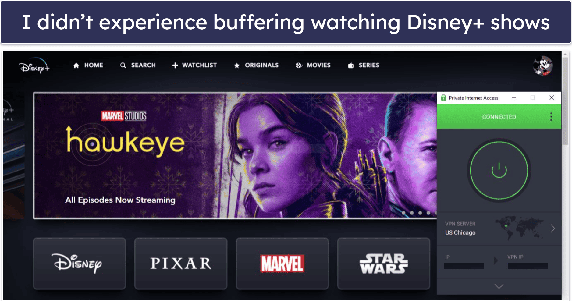 🥈 2. Private Internet Access — Great for Streaming Disney+ on Mobile &amp; No Device Limits