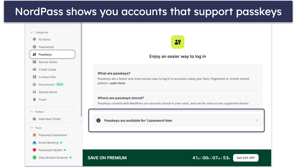 🥉 3. NordPass — Straightforward Interface + Future-Proof Encryption