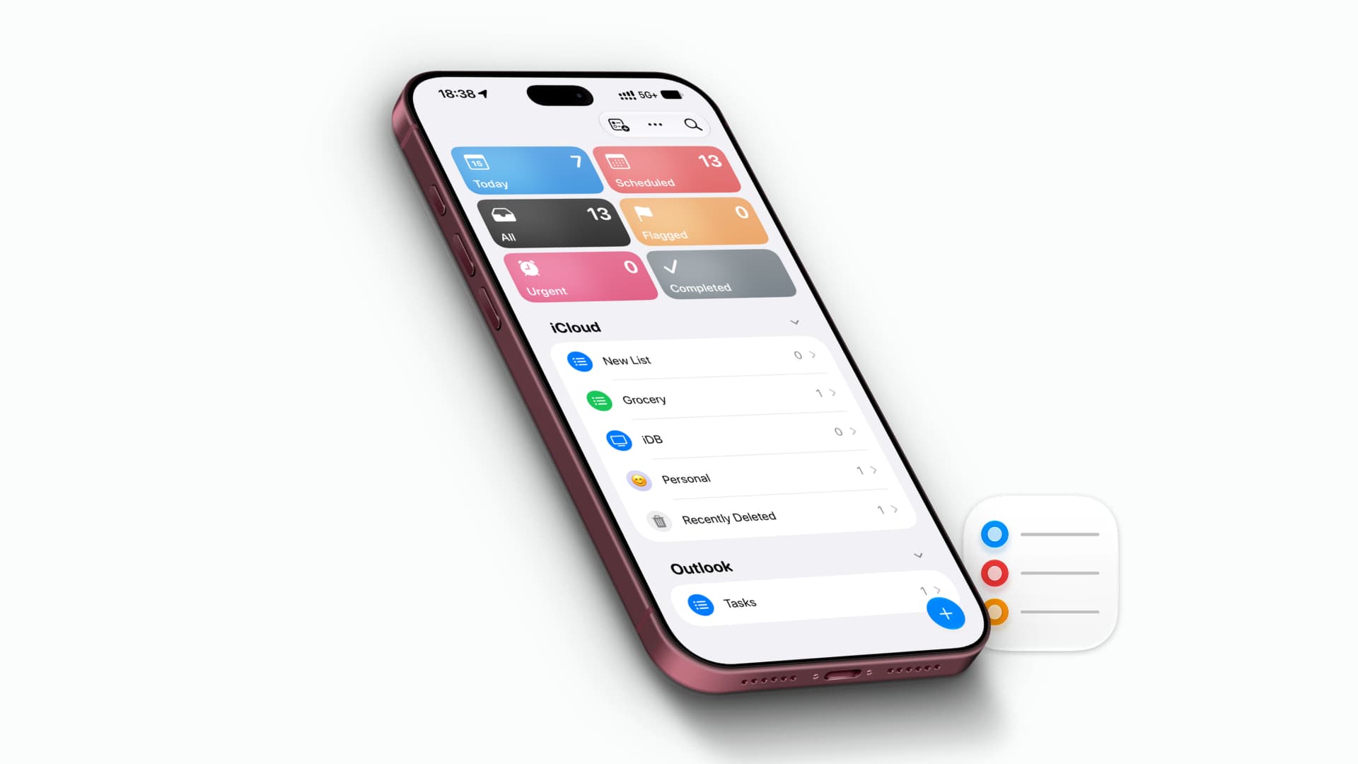 Reminders app on iPhone