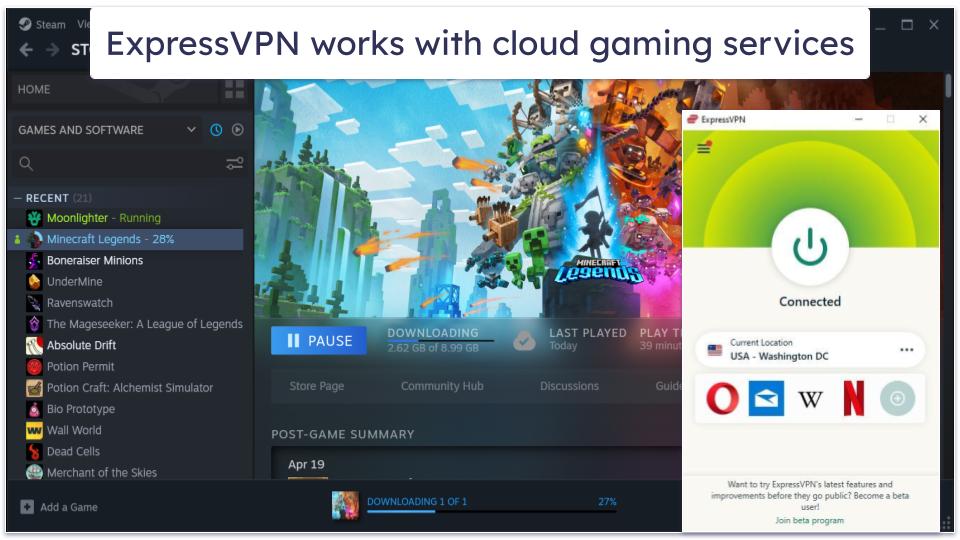 🥇1. ExpressVPN — Best VPN for Steam in 2026