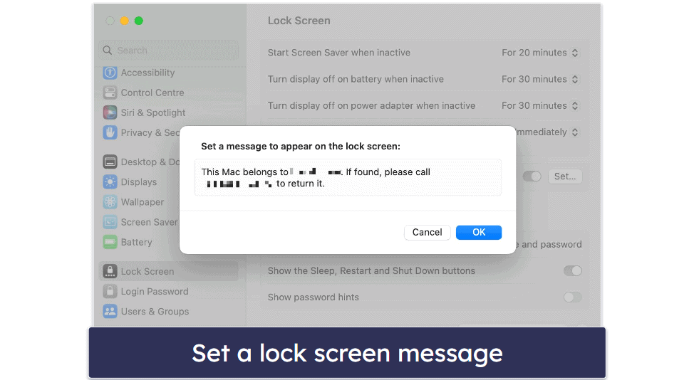 20. Set a Lock Screen Message