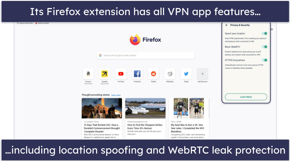 🥇1. ExpressVPN — Best VPN for Firefox in 2026