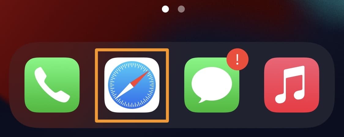 Launch Safari from the Home Screen.