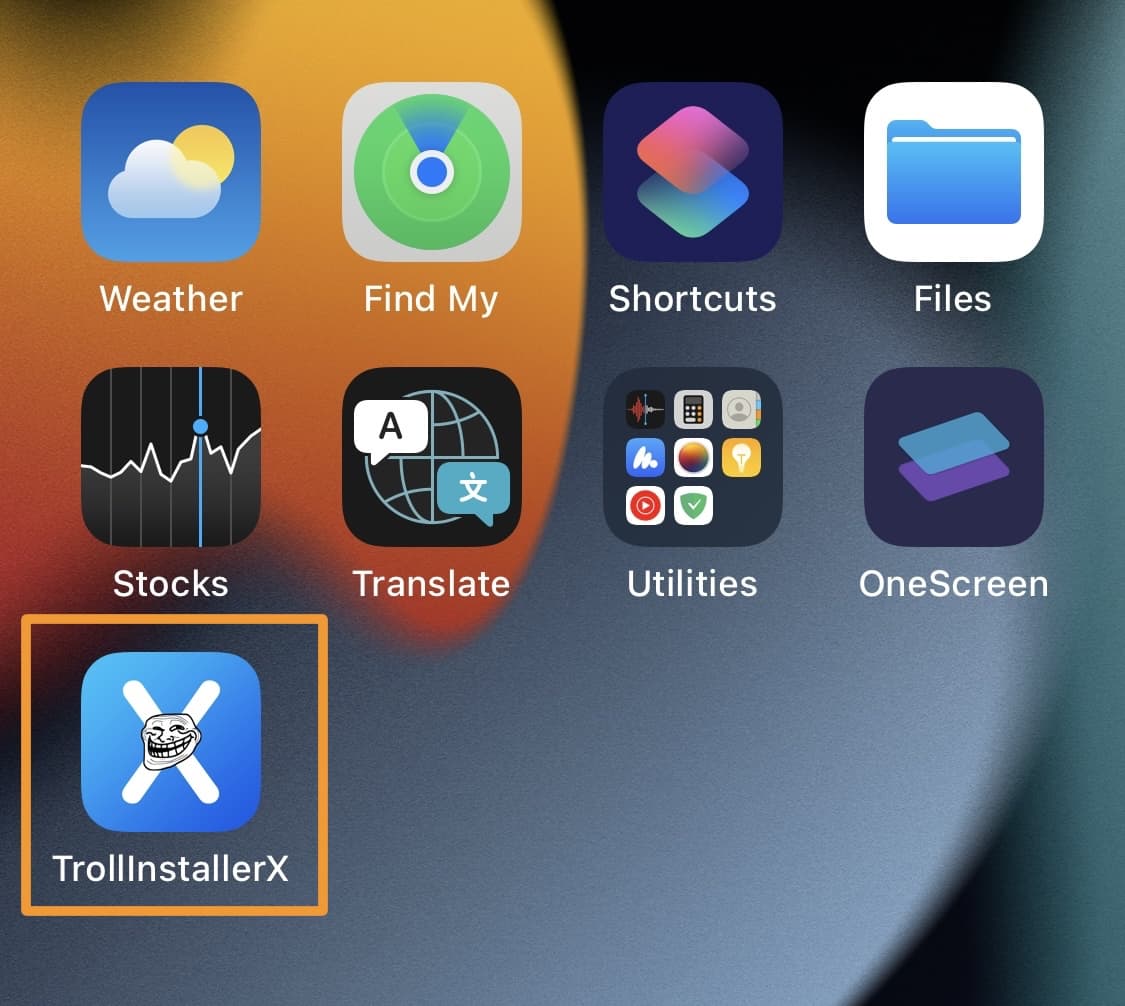 Launch the TrollInstallerX app.