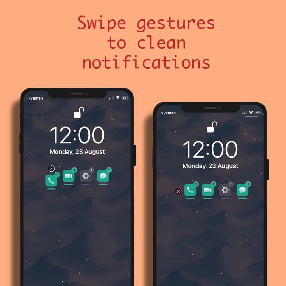 Tako swipe gestures.