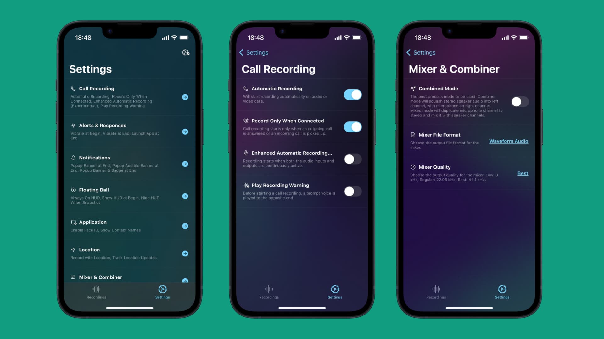 TrollRecorder options to configure.