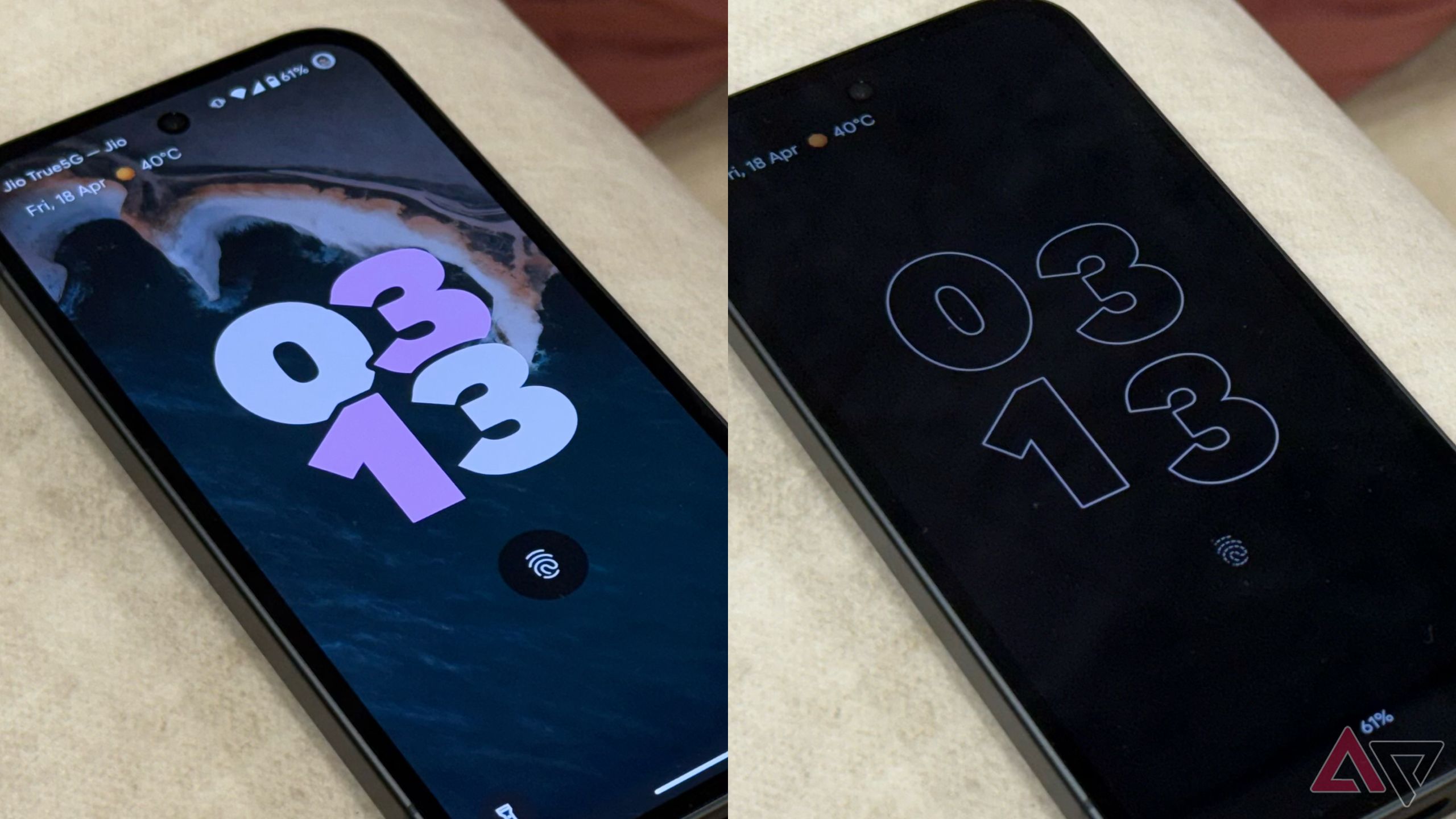 Theme inspired colorful AOD on Android 16