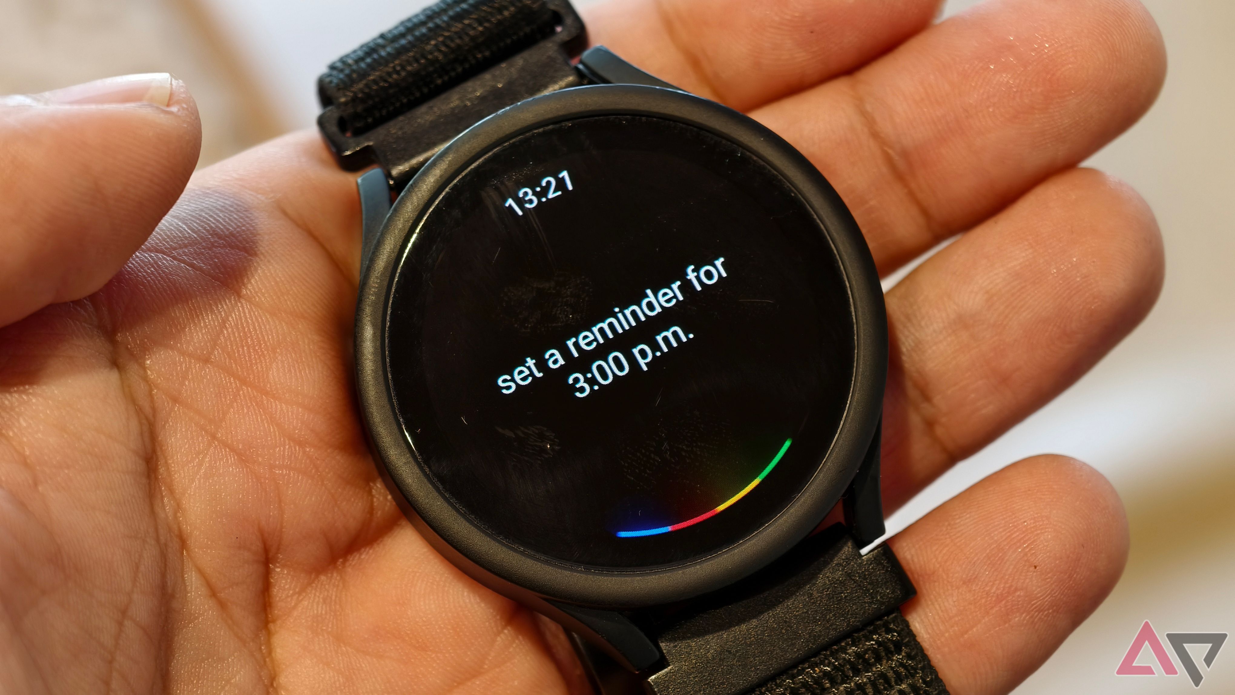 Google Assistant setting a reminder on Galaxy Watch 4