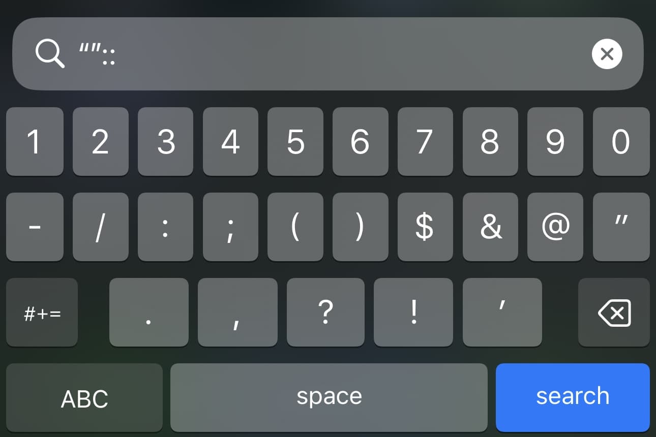 iPhone character bug if 2024 crashes devices when "":: gets entered into certain search bars.