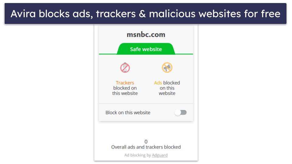 5. Avira — Free Extensions to Block Intrusive Ads &amp; Phishing Sites