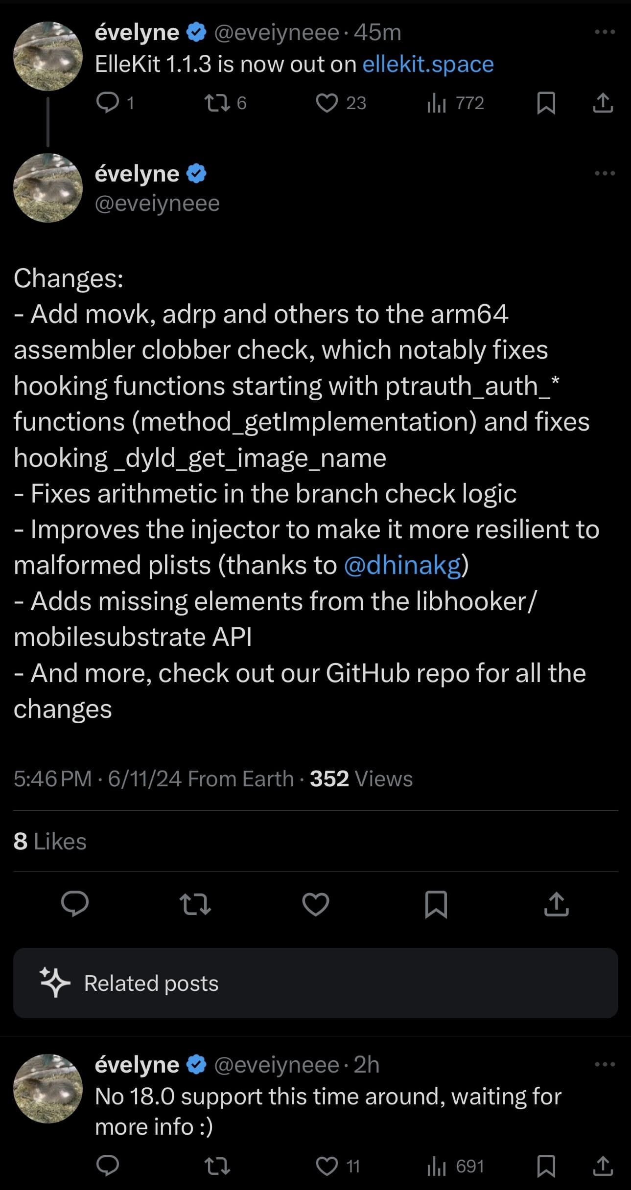 ElleKit v1.1.3 released.