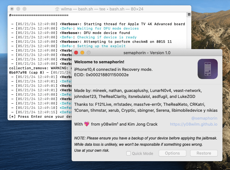 Semaphorin v1.0 user interface.