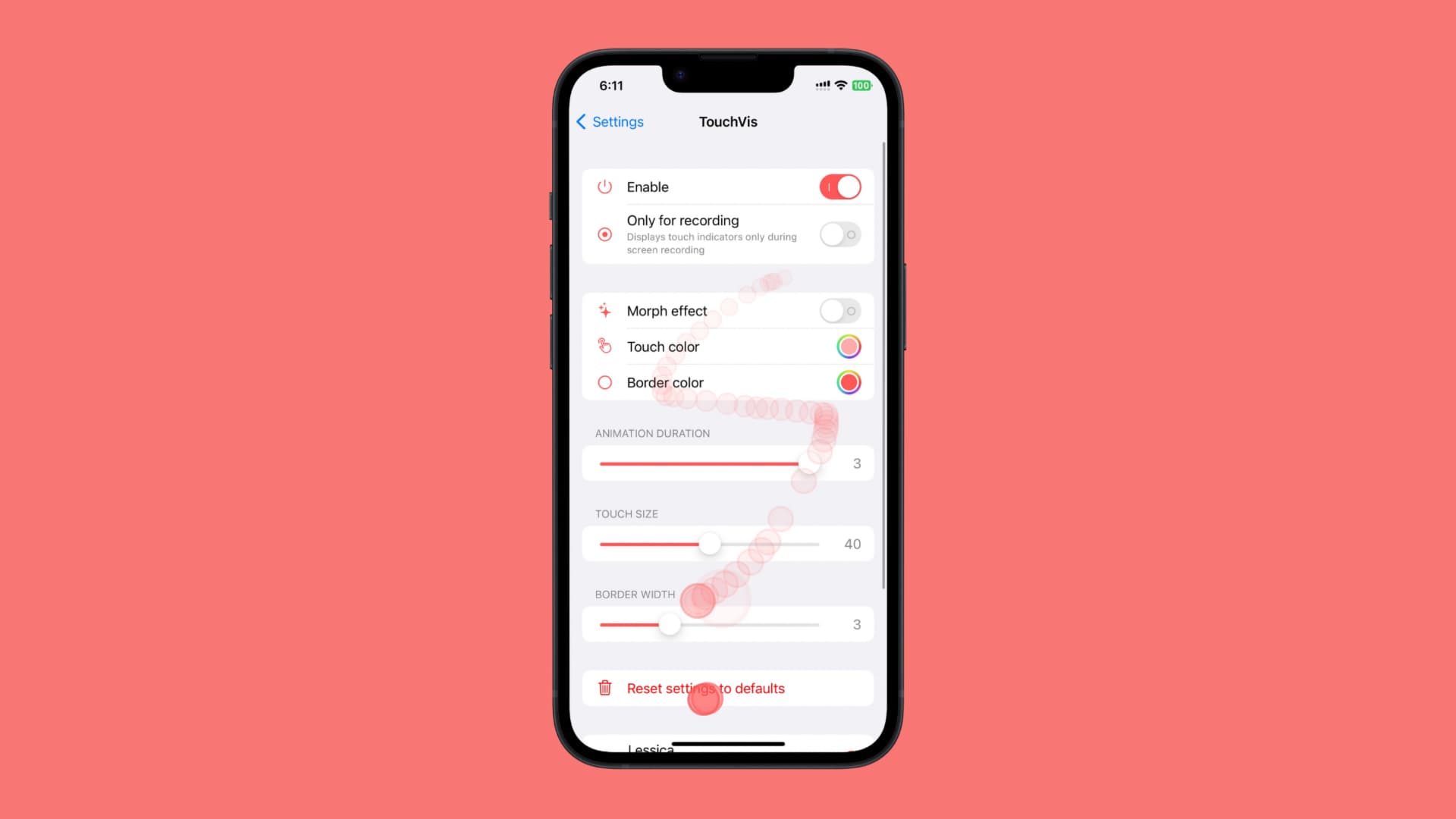 TouchVis makes your screen taps visible.