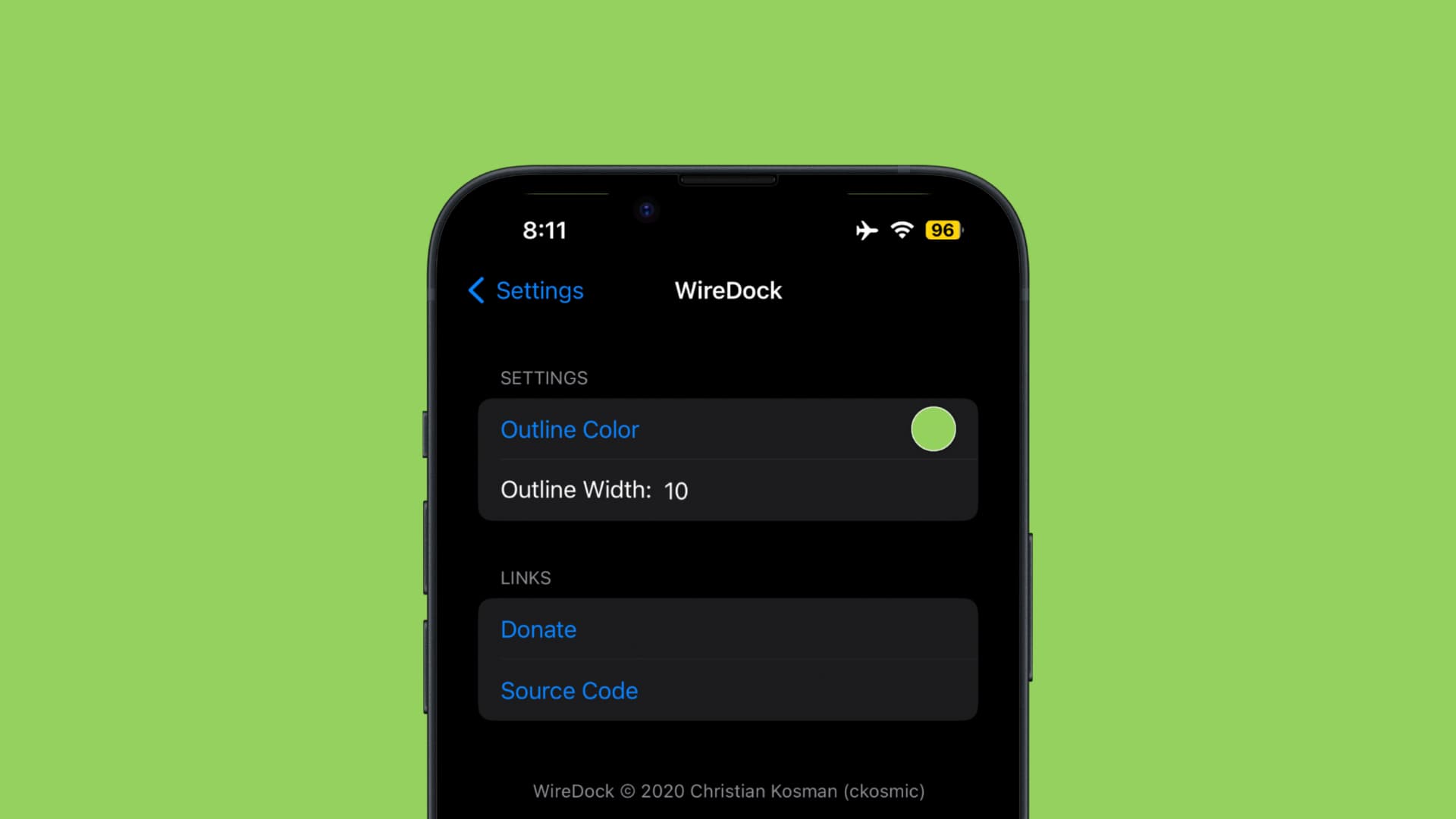 WireDock preference pane.