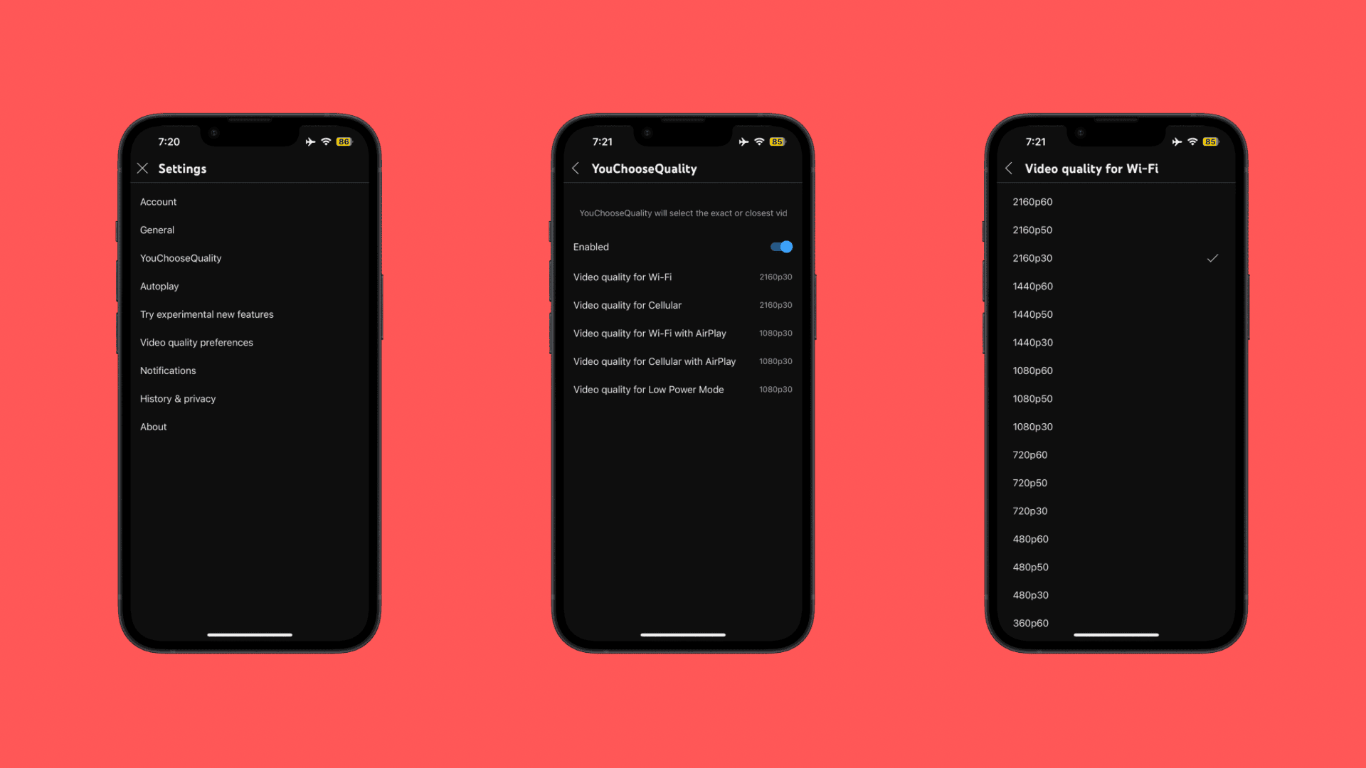 YouChooseQuality screenshot examples.