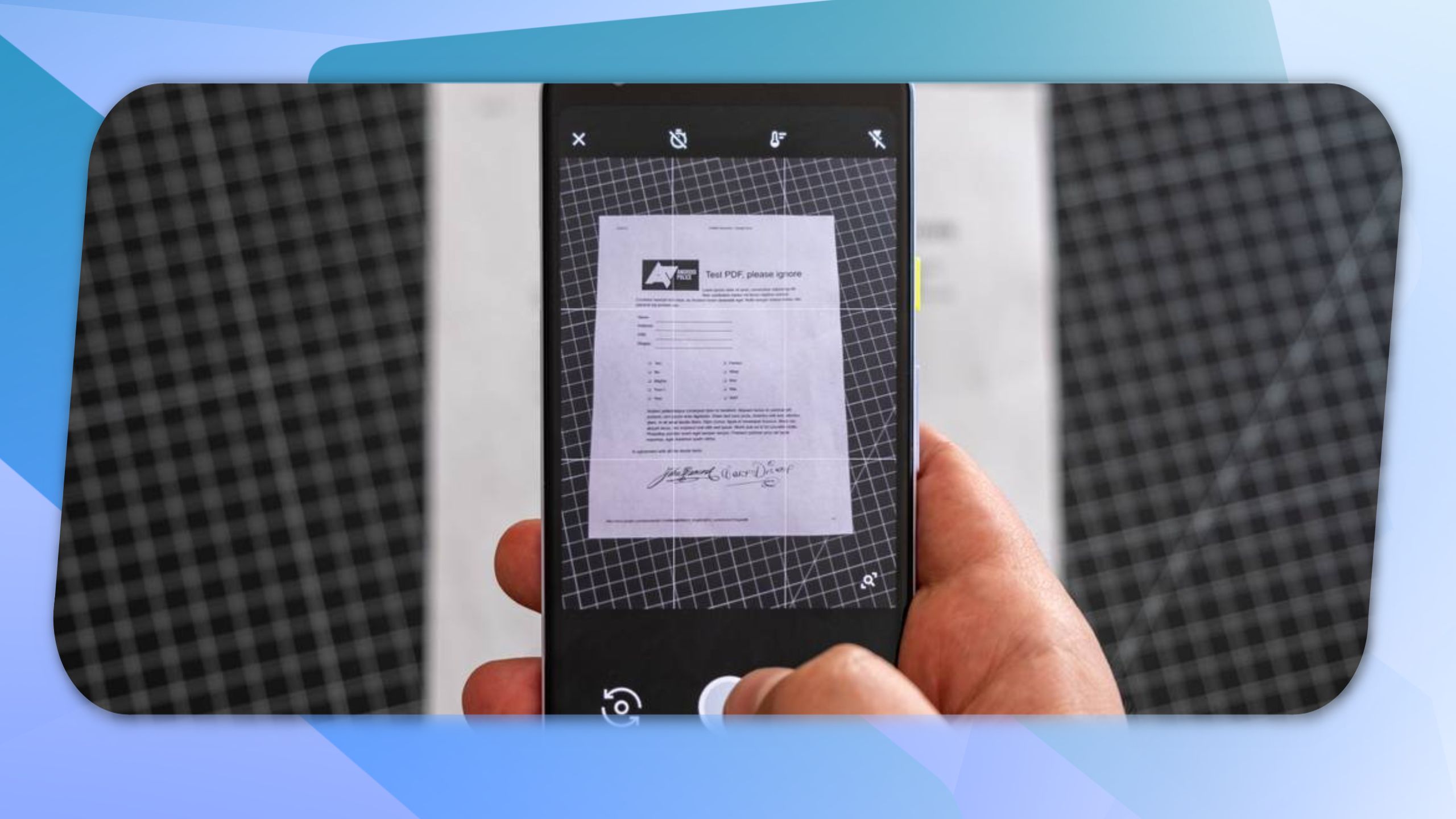Image showing an Android phone scanning a document