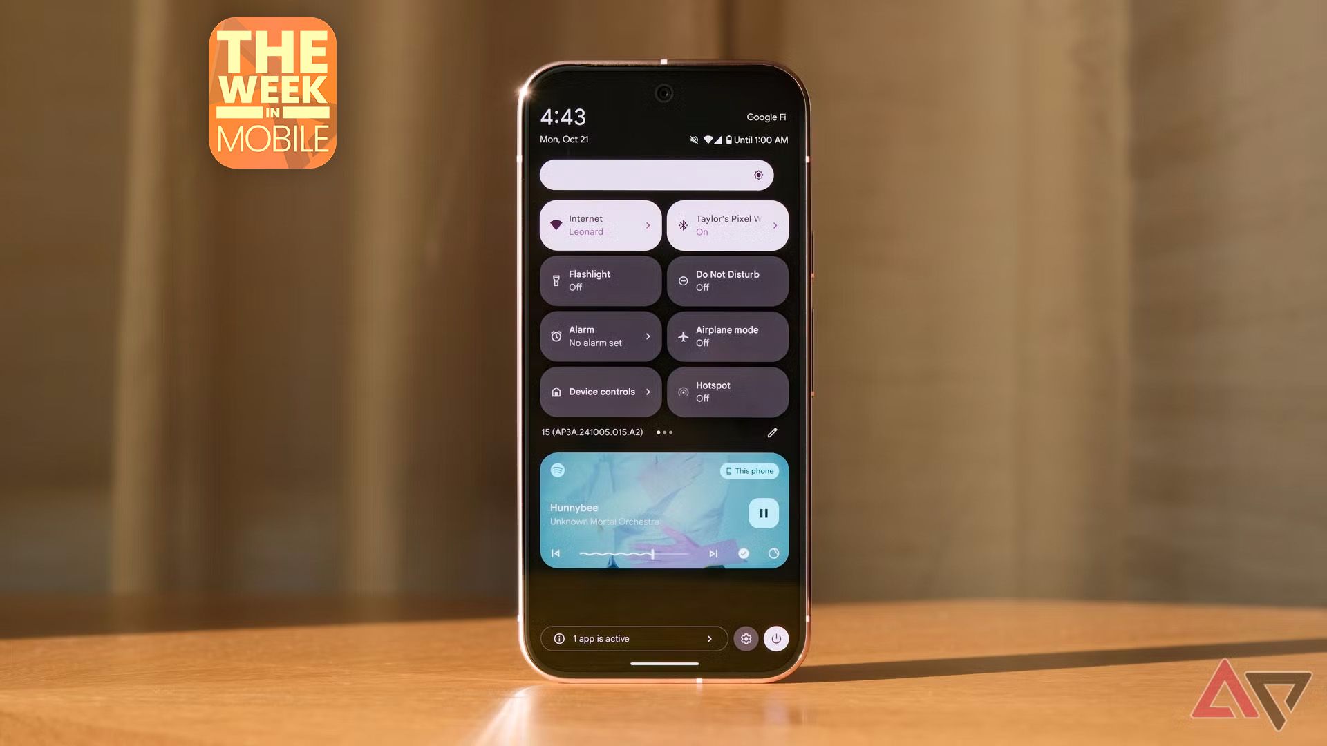 The Quick Settings panel in Android 15.