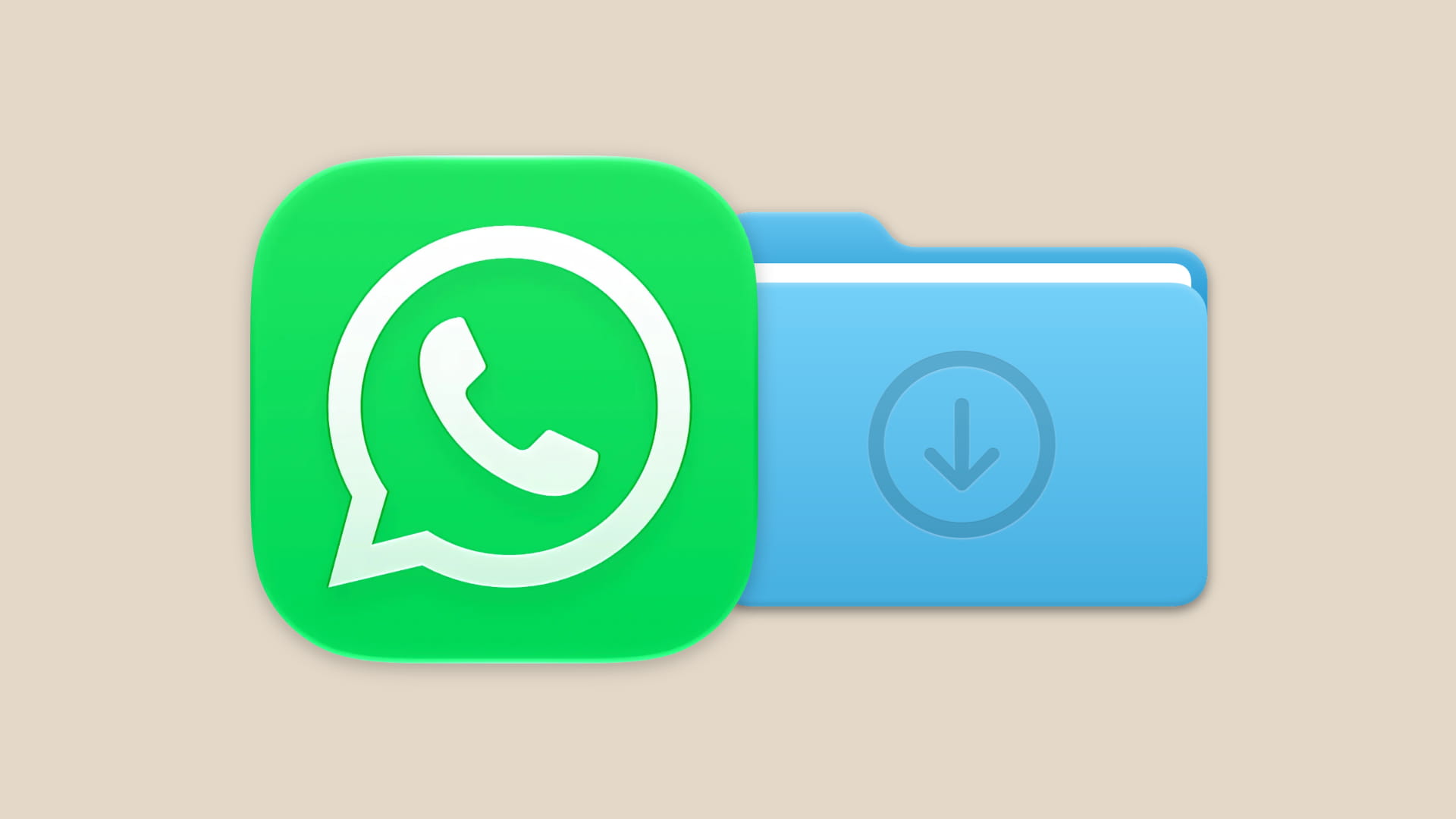 WhatsApp and Mac Downloads folder icons