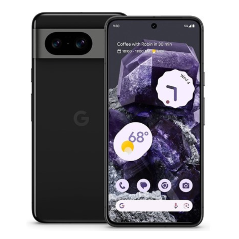 Google Pixel 8 on white background 