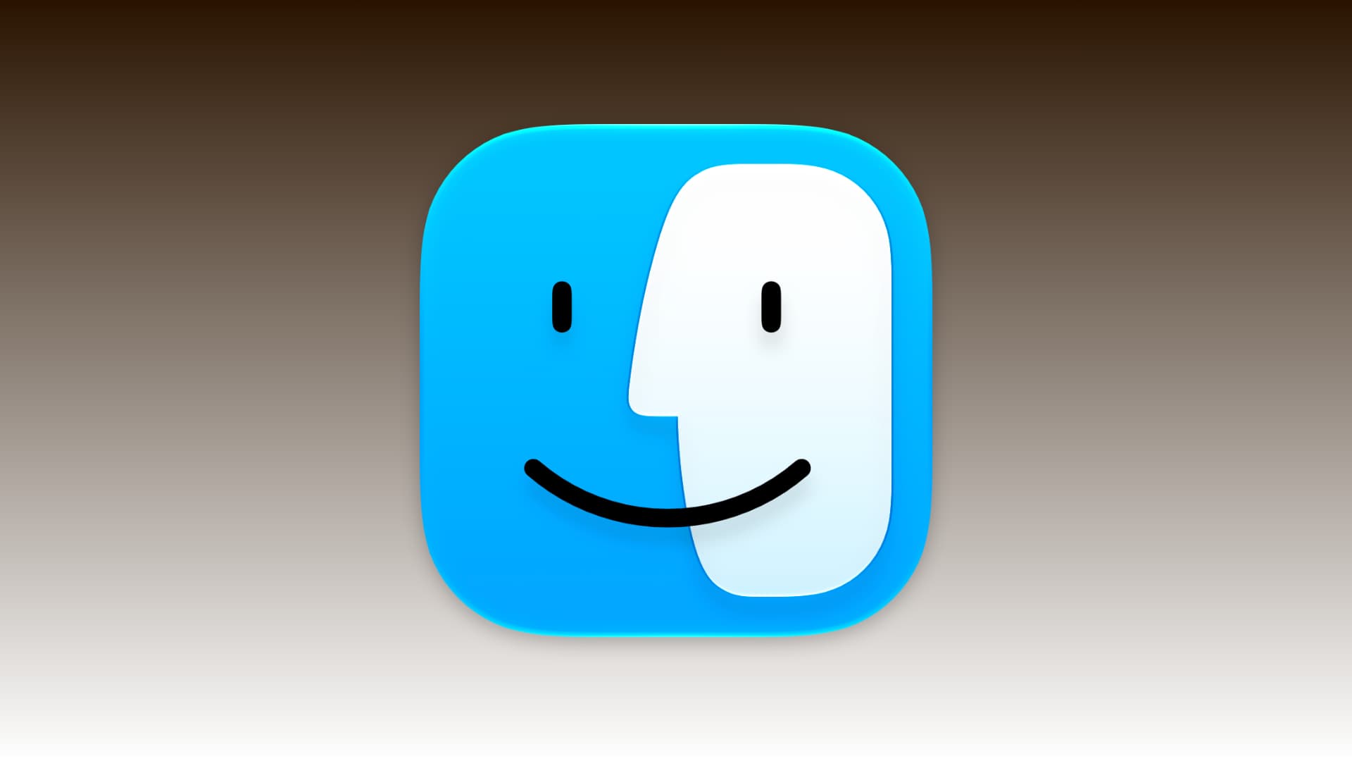 Mac Finder icon on a brown gradient