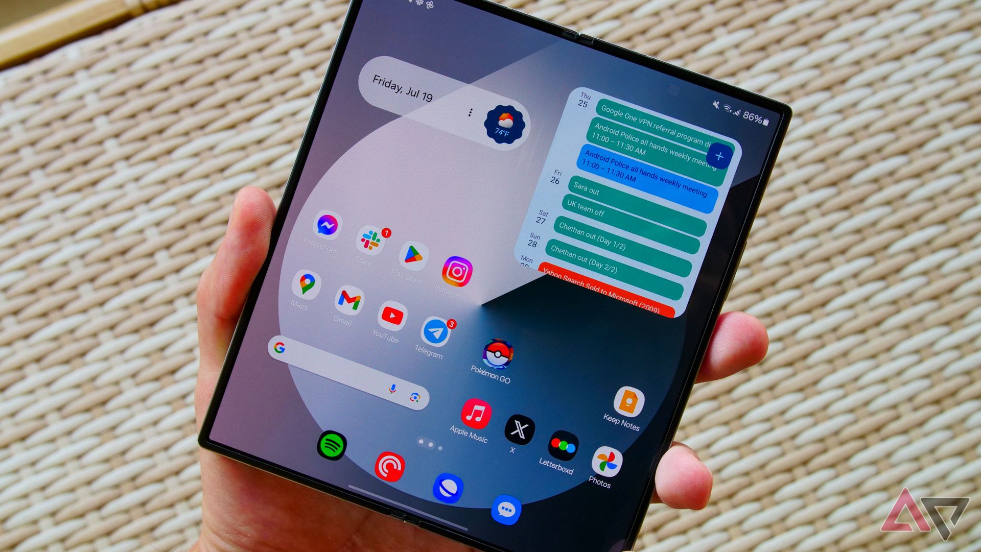 Samsung Galaxy Z Fold 6 inner display displaying the most gorgeous cat ever