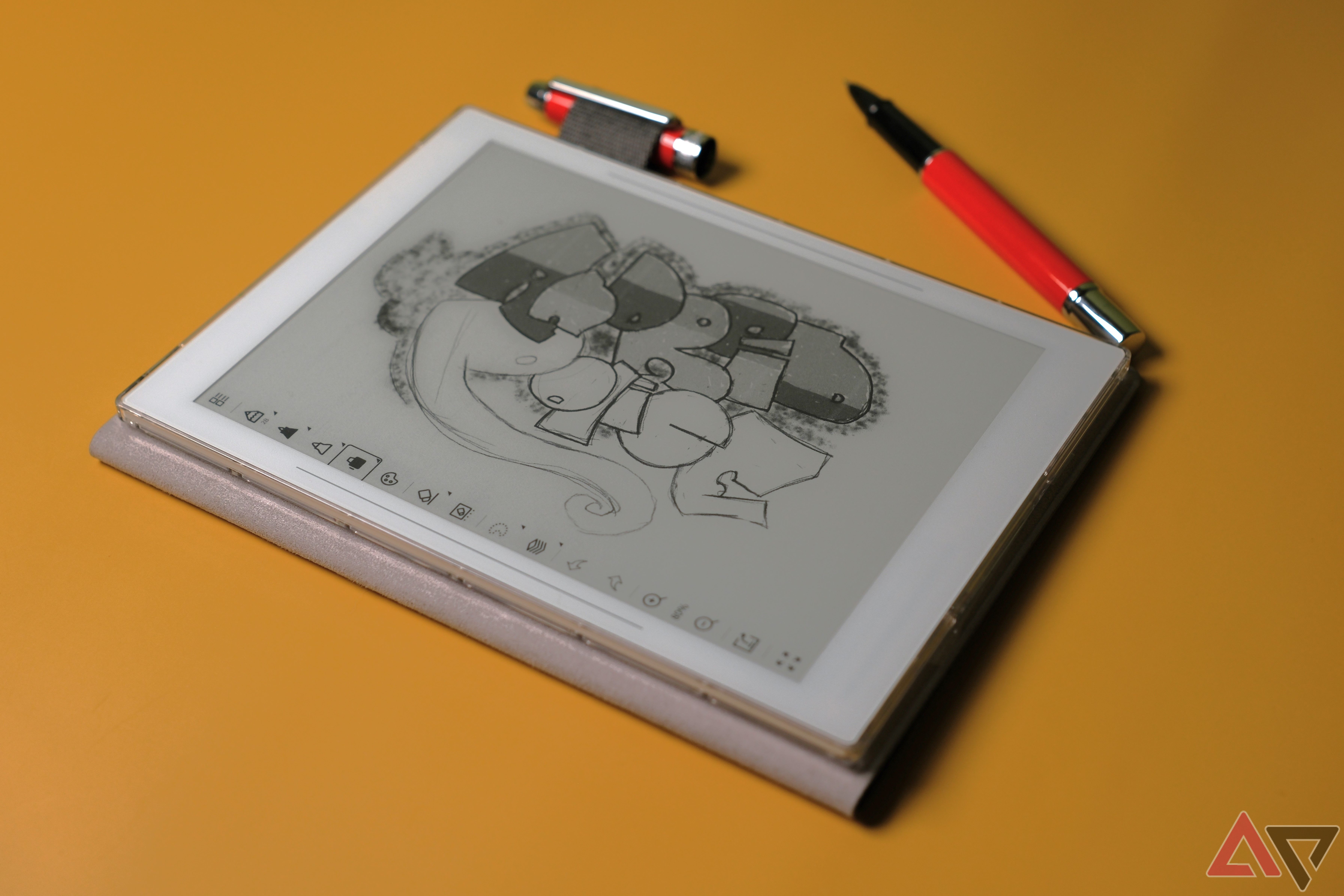 Supernote Nomad drawing of Android Police name in art application