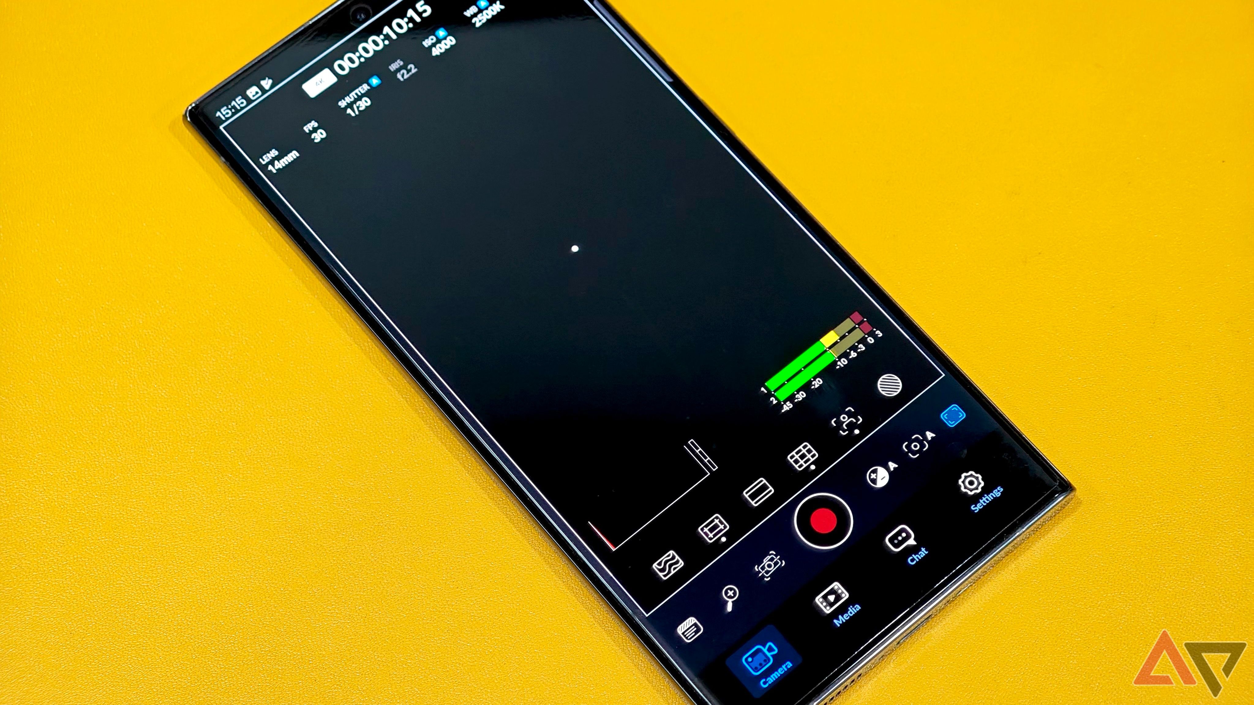 Blackmagic Camera app for Android running on Galaxy S23 Ultra