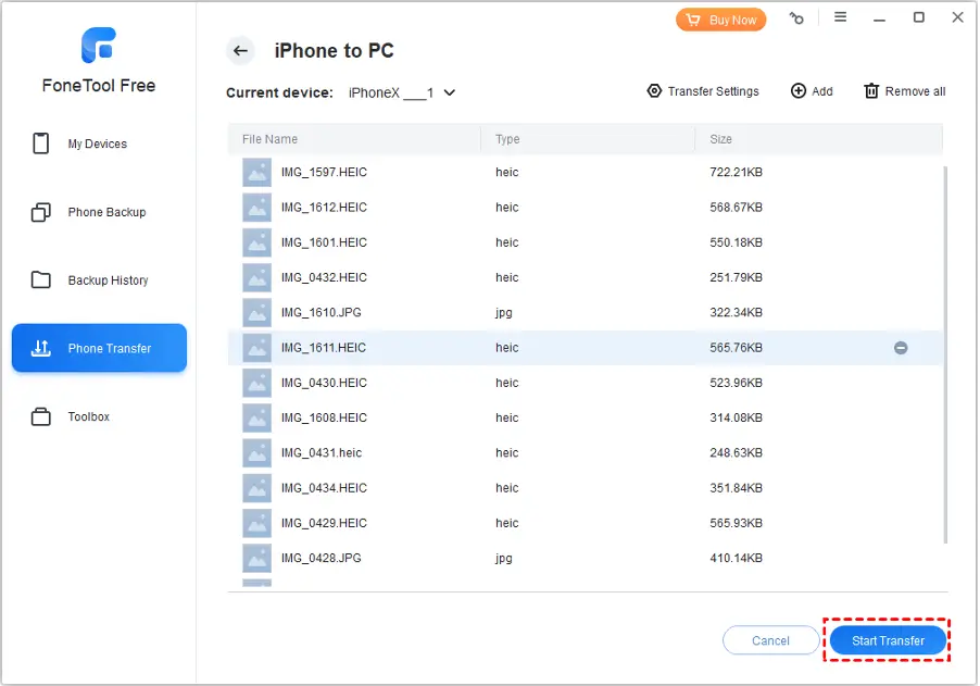 FoneTool-iPhone-transfer - iDevice Central Once all the files are selected, press Start Transfer to copy the photos from your iPhone to your PC.