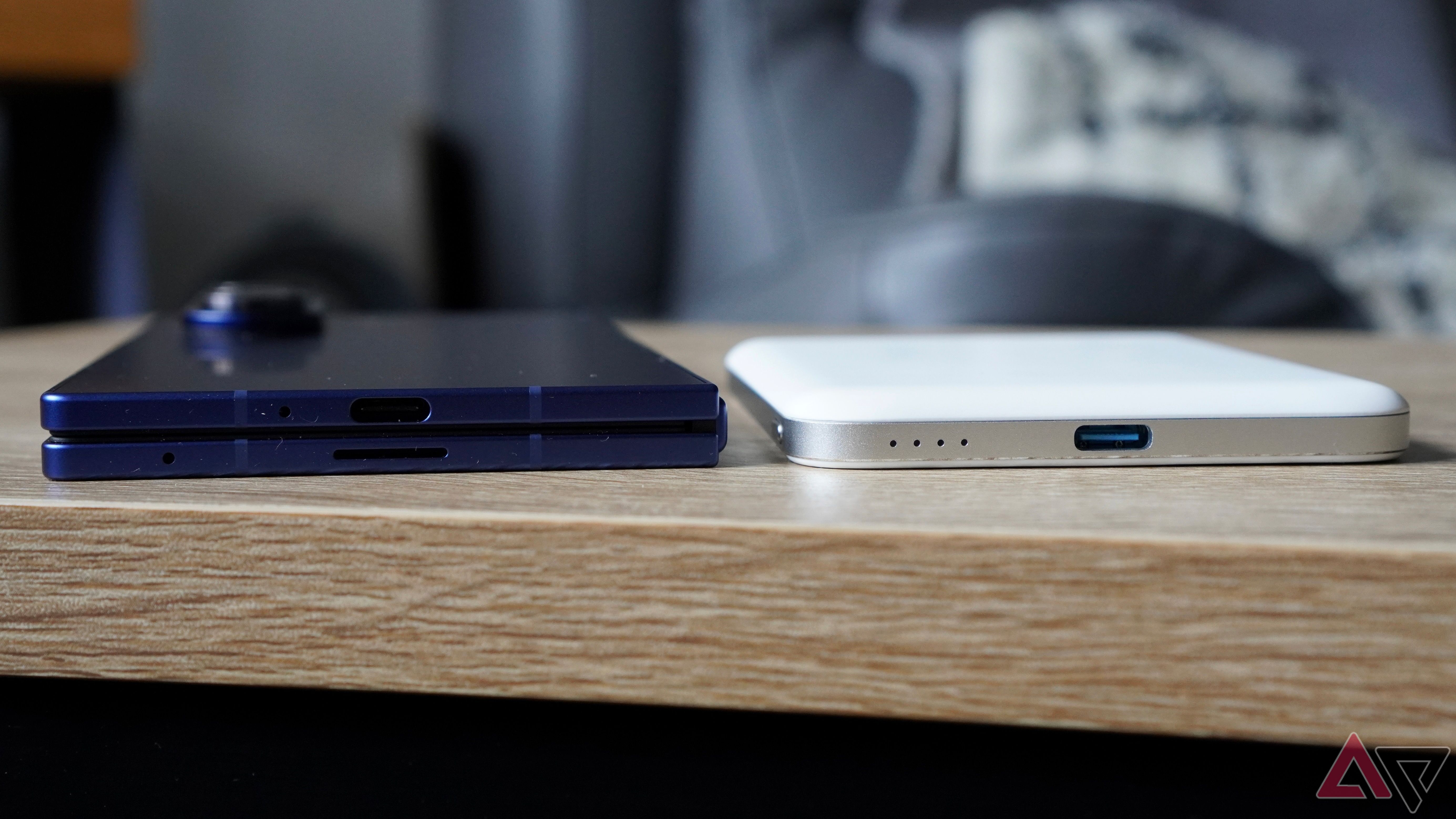 The Anker Nano Power Bank alongside a Samsung Galaxy Z Fold 7