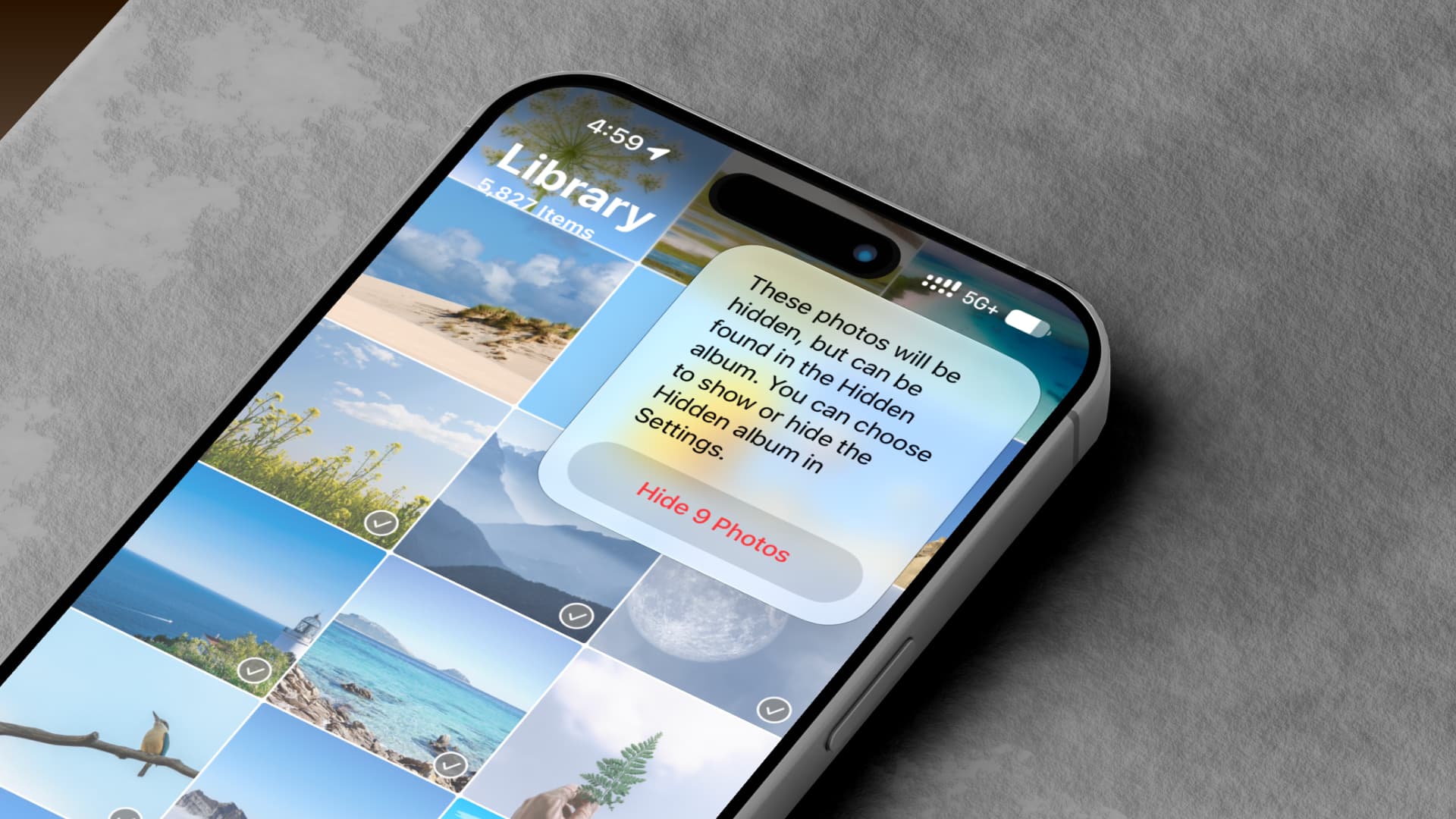 Hiding photos and videos on iPhone