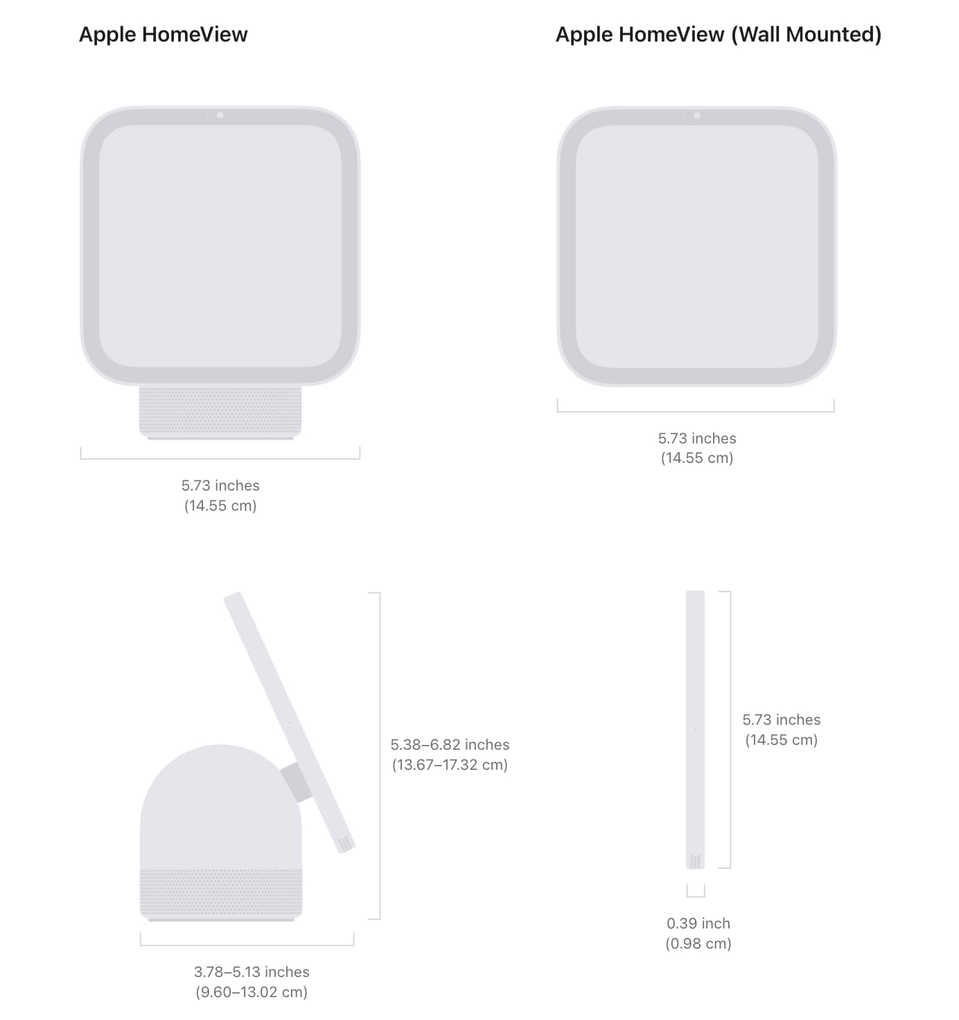 Size of Apple HomeView