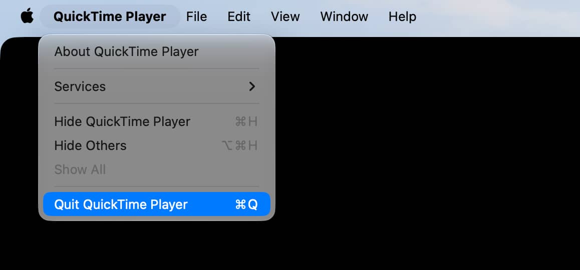 Quit QuickTime Player on Mac