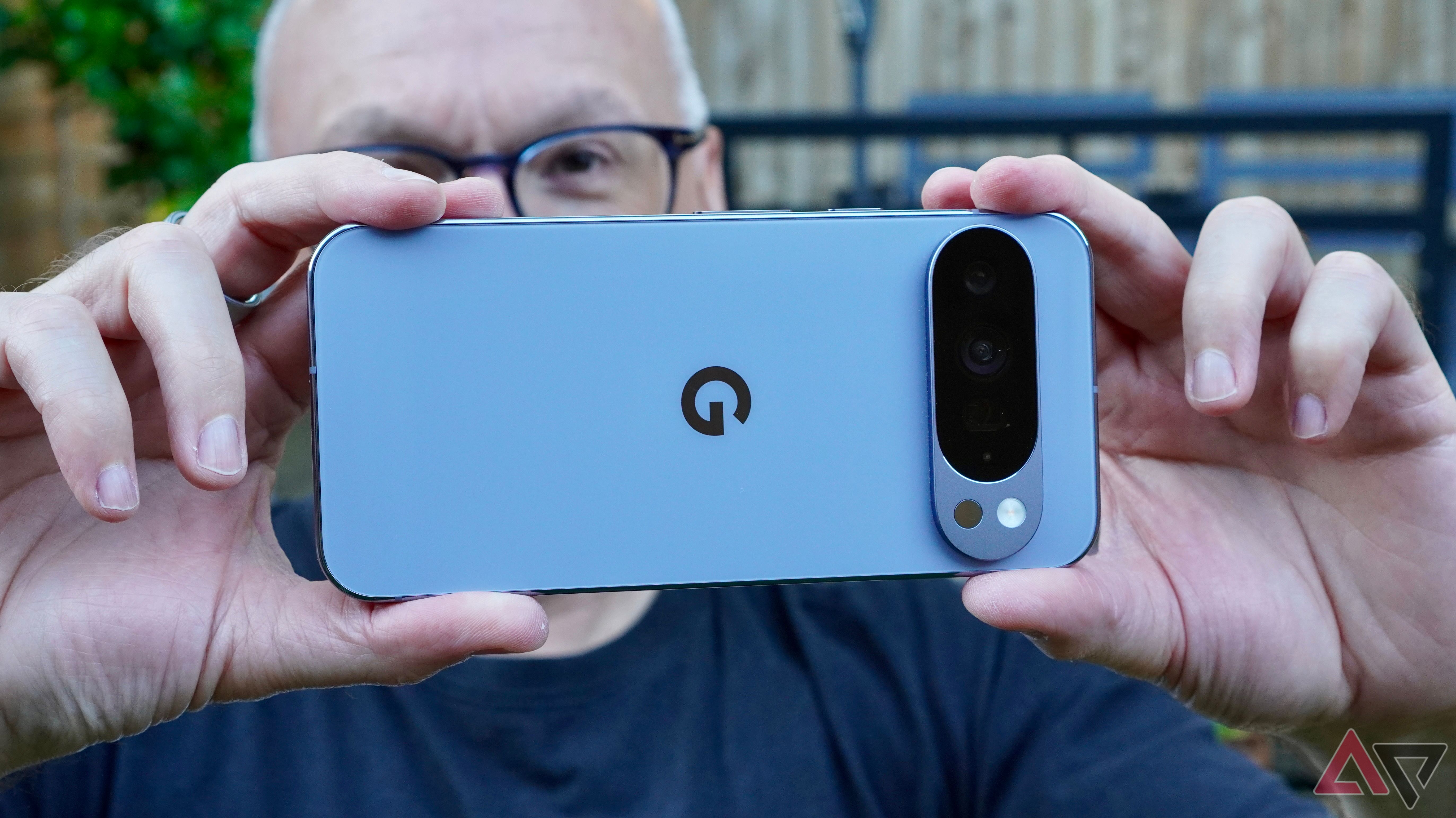 A person taking a photo with the Google Pixel 10 Pro XL
