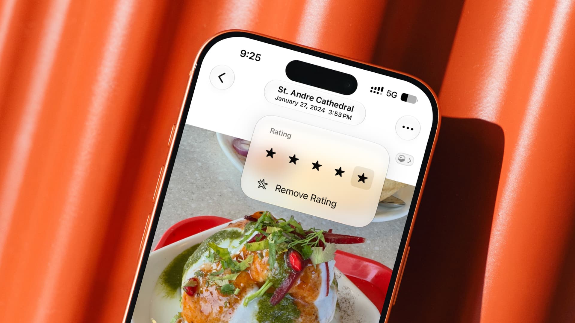 Star rating in iPhone Photos app on iOS 27