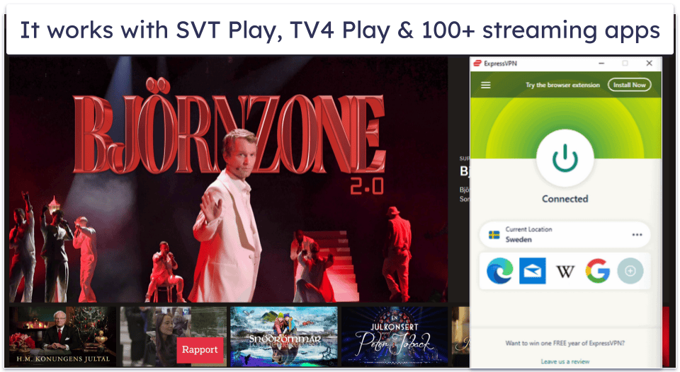 🥇1. ExpressVPN — Best Overall VPN for Sweden in 2025