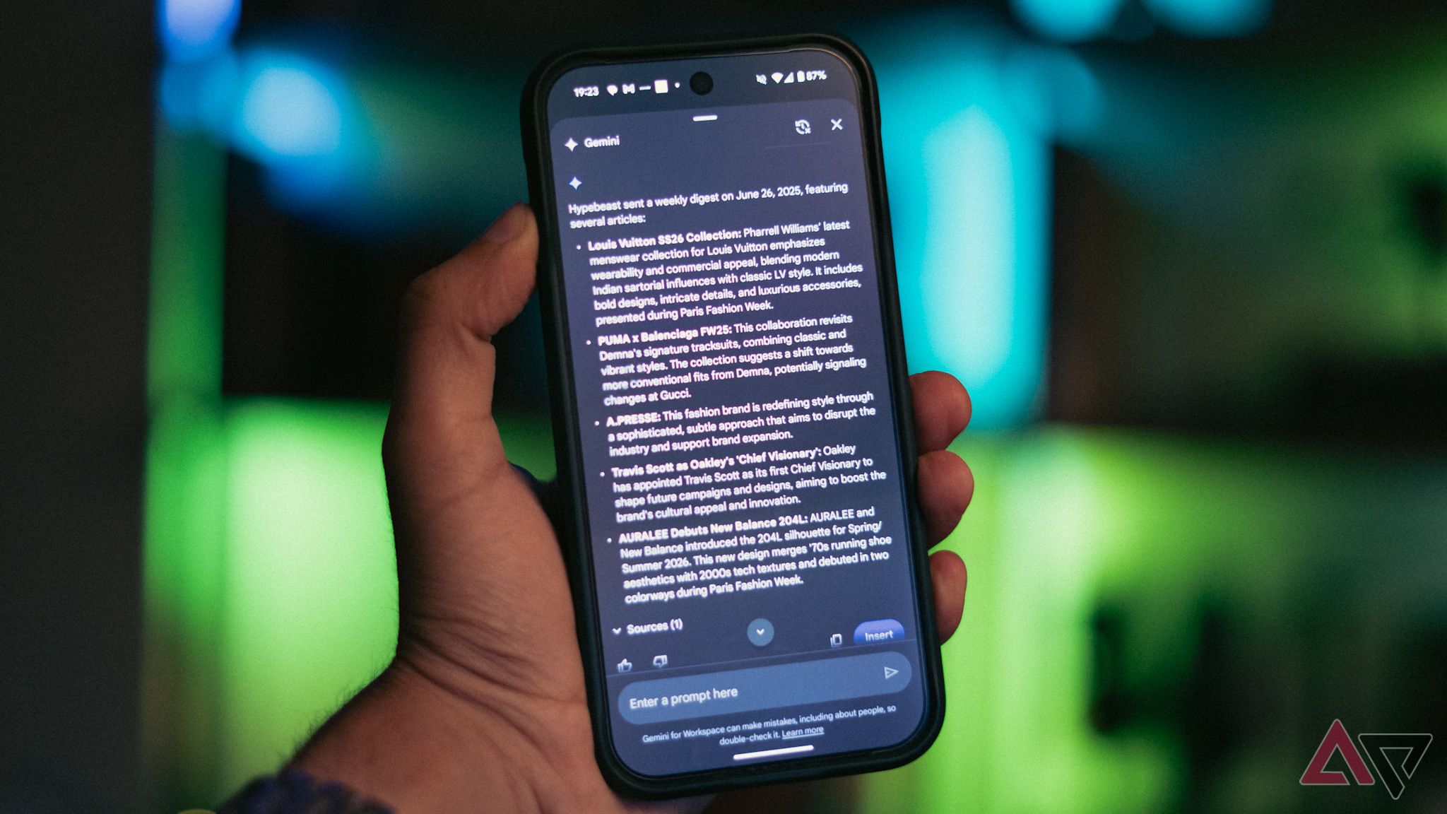 Google Gemini email summary