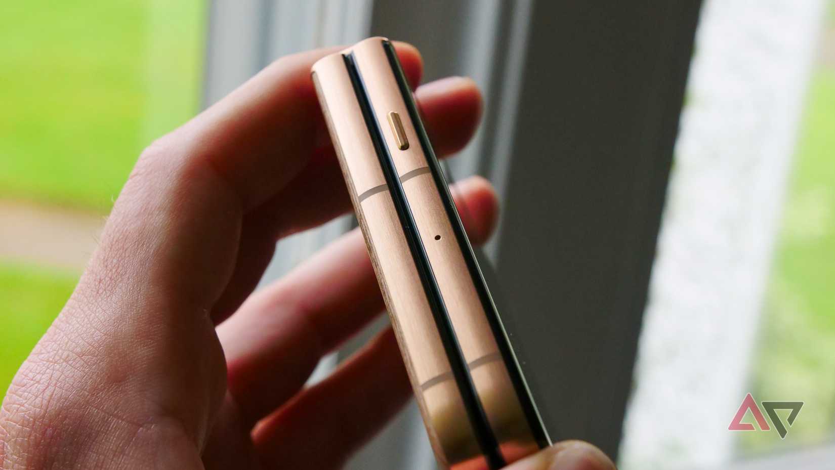 A Google Pixel 9 Pro Fold smartphone showing the rear camera
