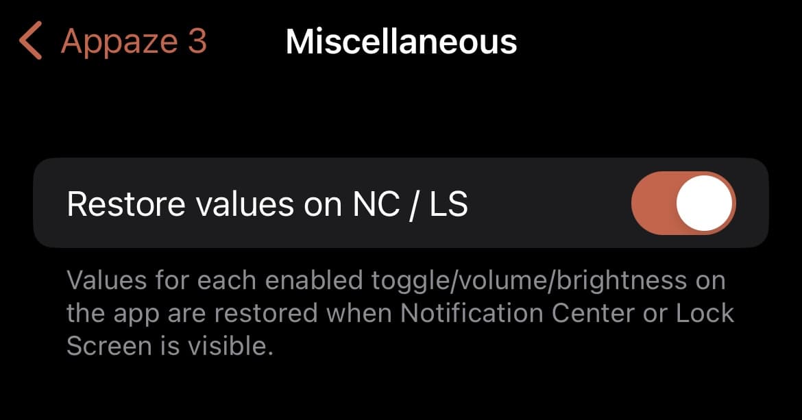 Appaze 3 Miscellaneous preference pane.